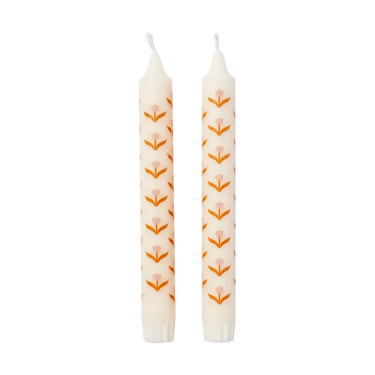 Broste Copenhagen Tulip taper candles 2-pack White-soft pink