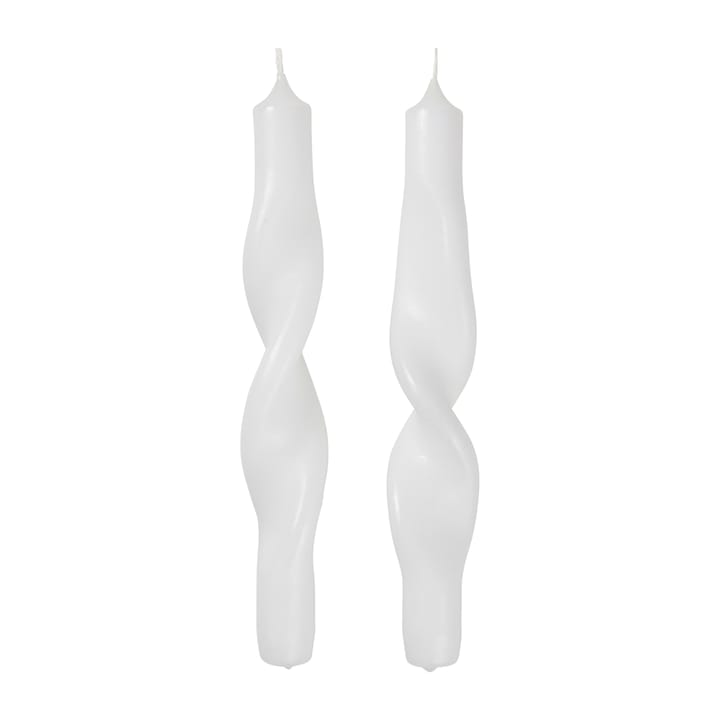 Twist twisted candles twisted candle 23 cm 2-pack - Pure white - Broste Copenhagen