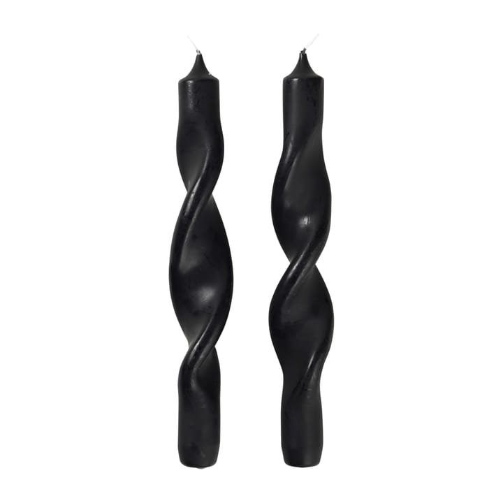 Twist twisted candles twisted candle 23 cm 2-pack - Simply black - Broste Copenhagen