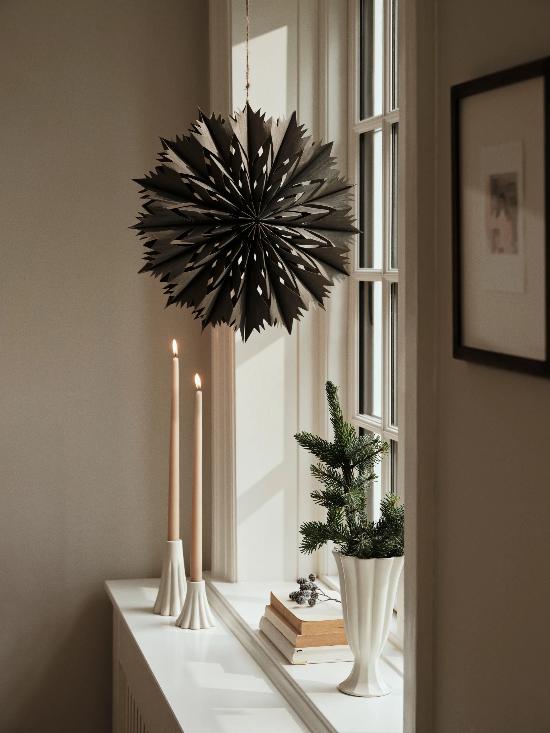 Venja decoration star M Ø40 cm, Fungi Grey Broste Copenhagen