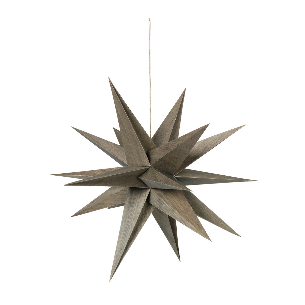 Broste Copenhagen Venus wooden star o55 cm Fungi | Scandinavian Design | Christmas decorations | Grey