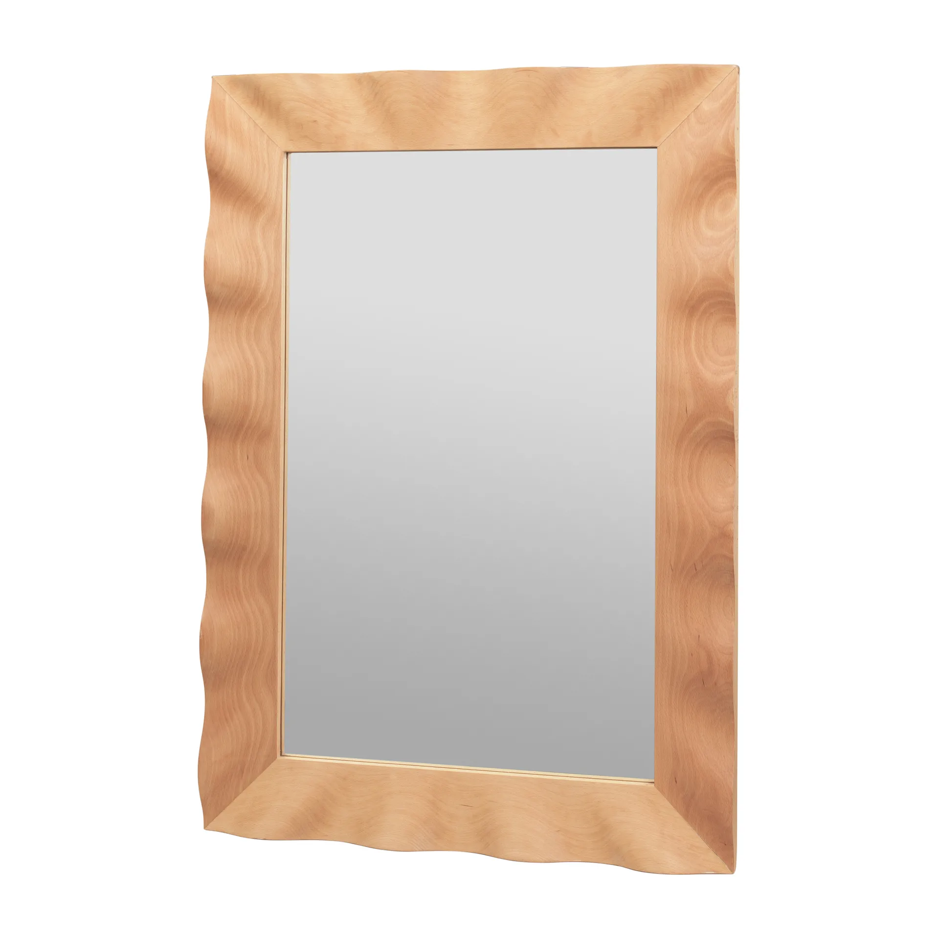 Wavy mirror 70x100 cm, Natural brown Broste Copenhagen