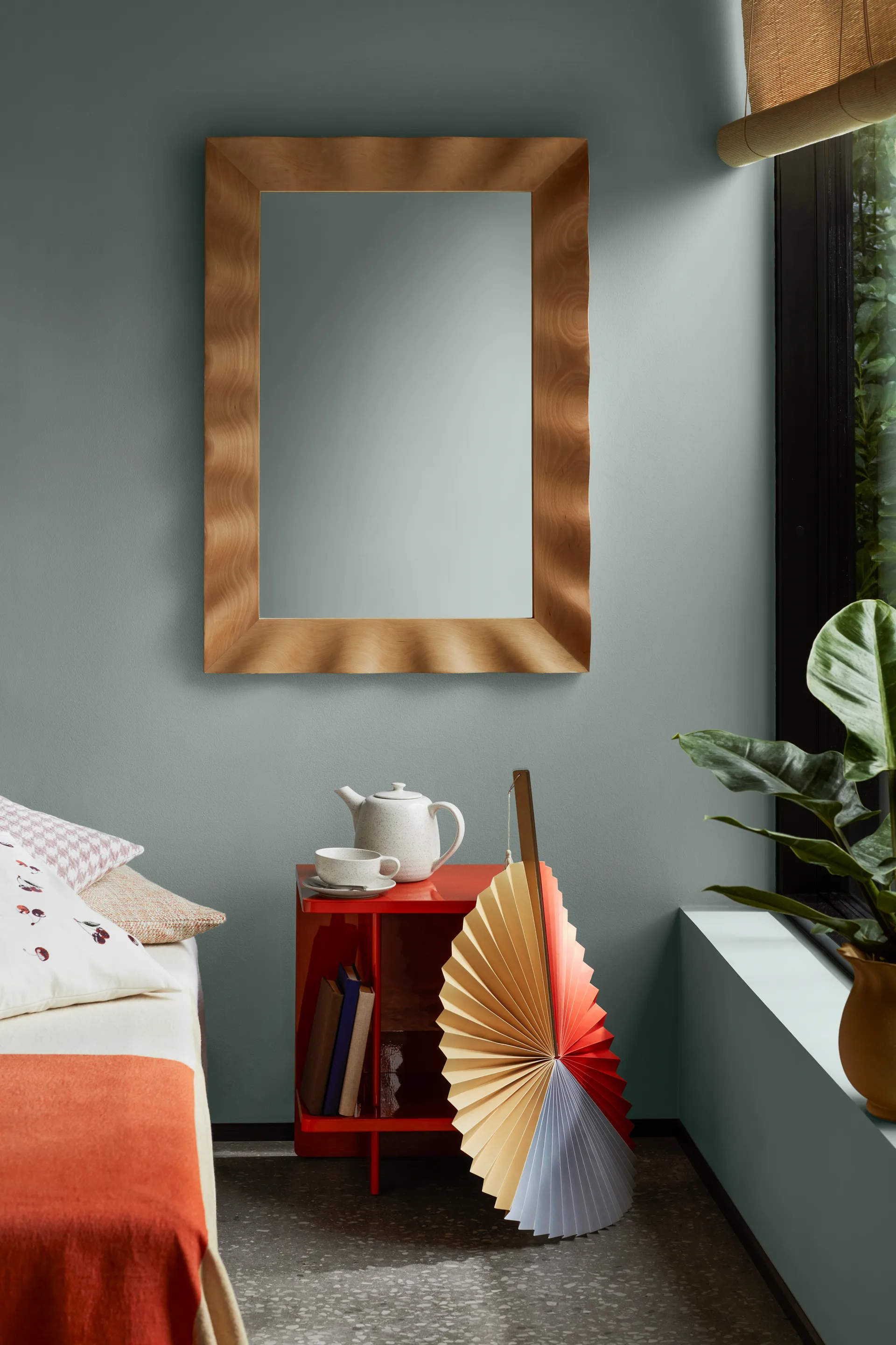 Wavy mirror 70x100 cm, Natural brown Broste Copenhagen