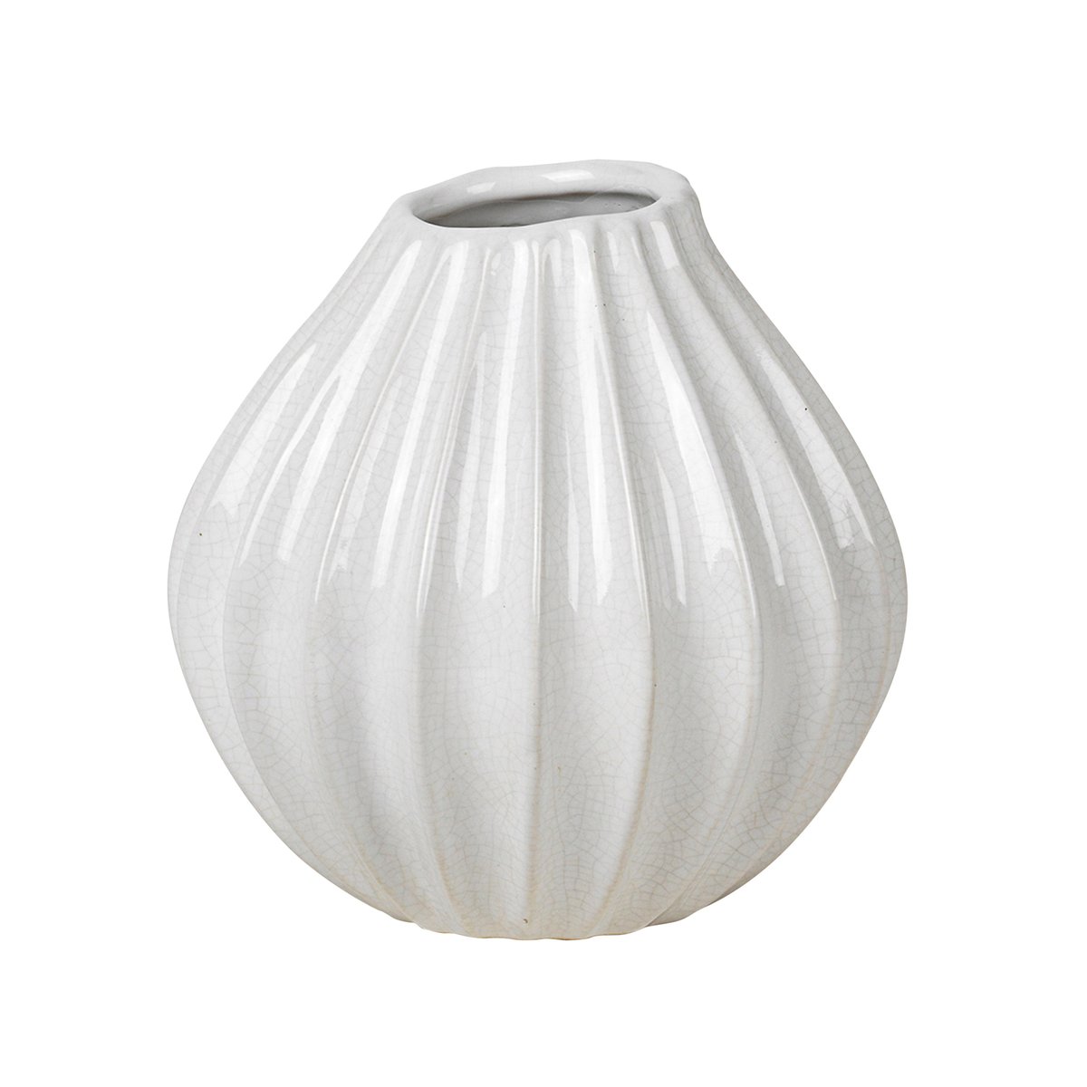 Broste Copenhagen Wide vase ivory 15 cm | Scandinavian Design | Vases | White