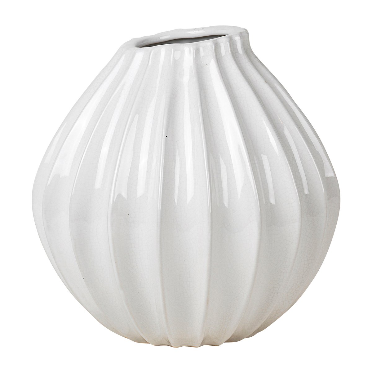 Broste Copenhagen Wide vase ivory 25 cm | Scandinavian Design | Vases | White