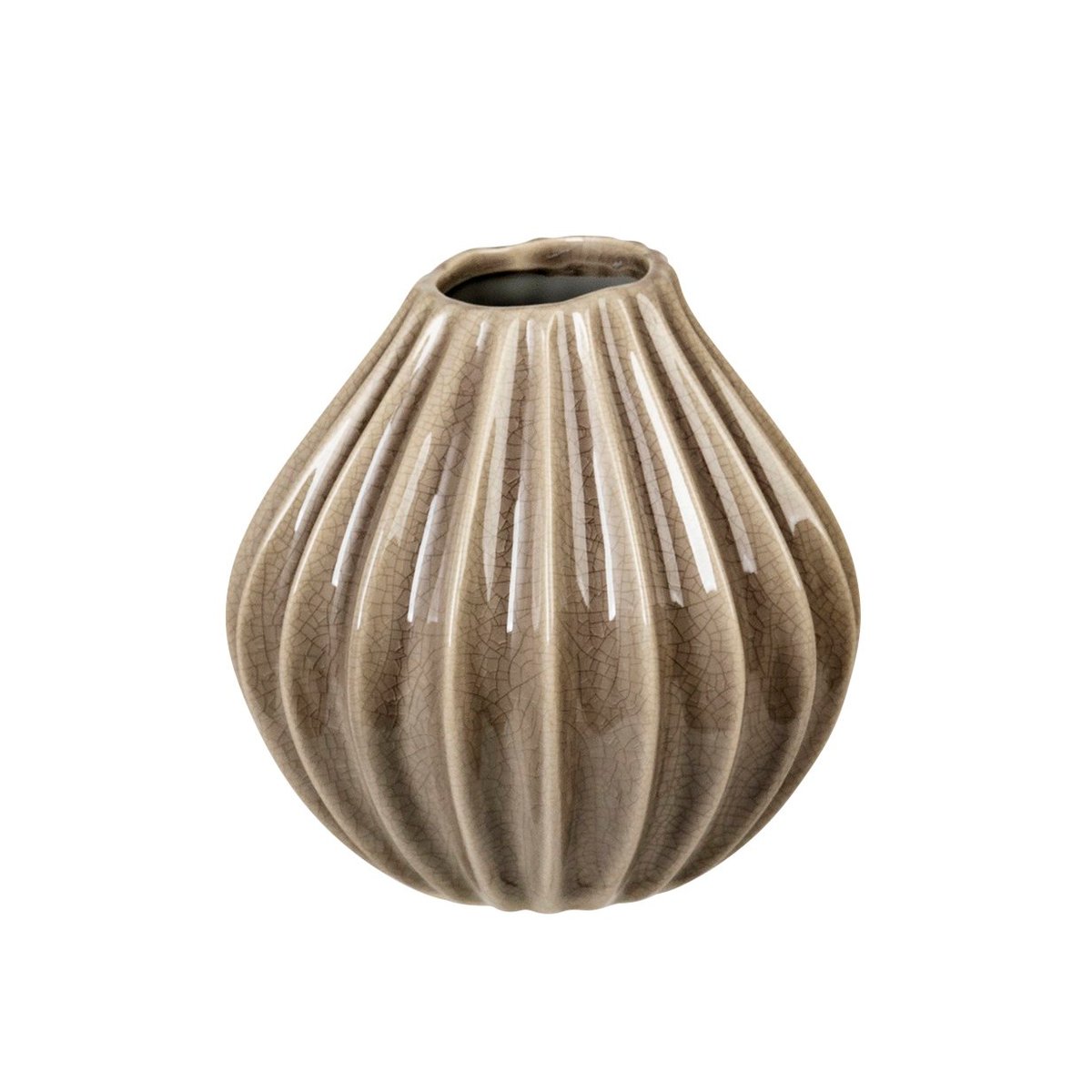 Broste Copenhagen Wide vase rainy day S. 15 cm | Scandinavian Design | Vases | Grey