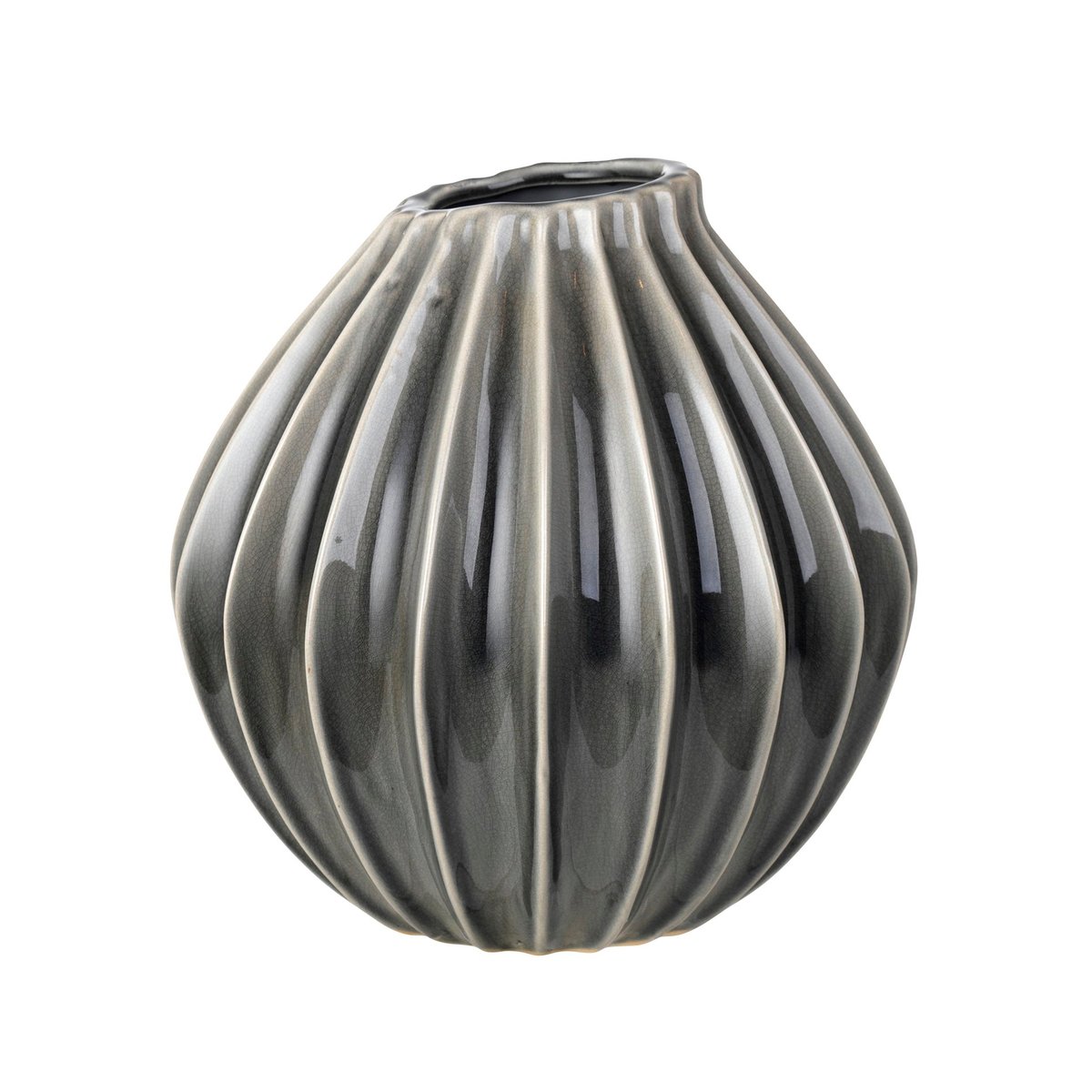 Broste Copenhagen Wide vase pearl 25 cm | Scandinavian Design | Vases | Grey