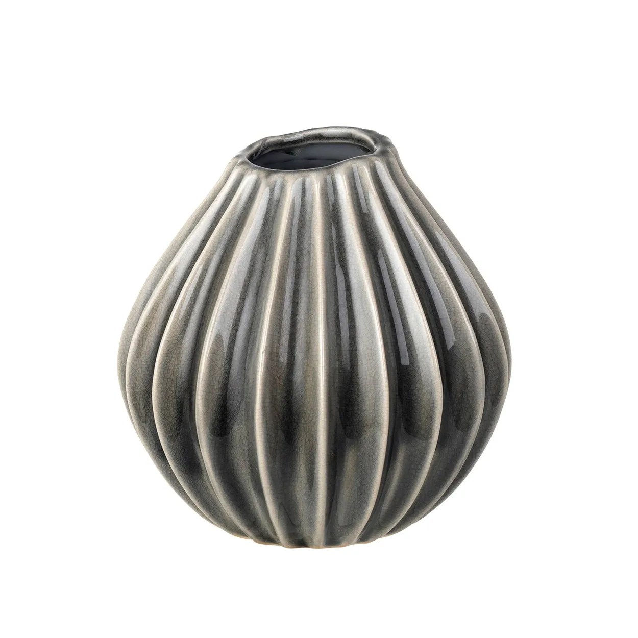 Broste Copenhagen Wide vase pearl S. 15 cm | Scandinavian Design | Vases | Blue