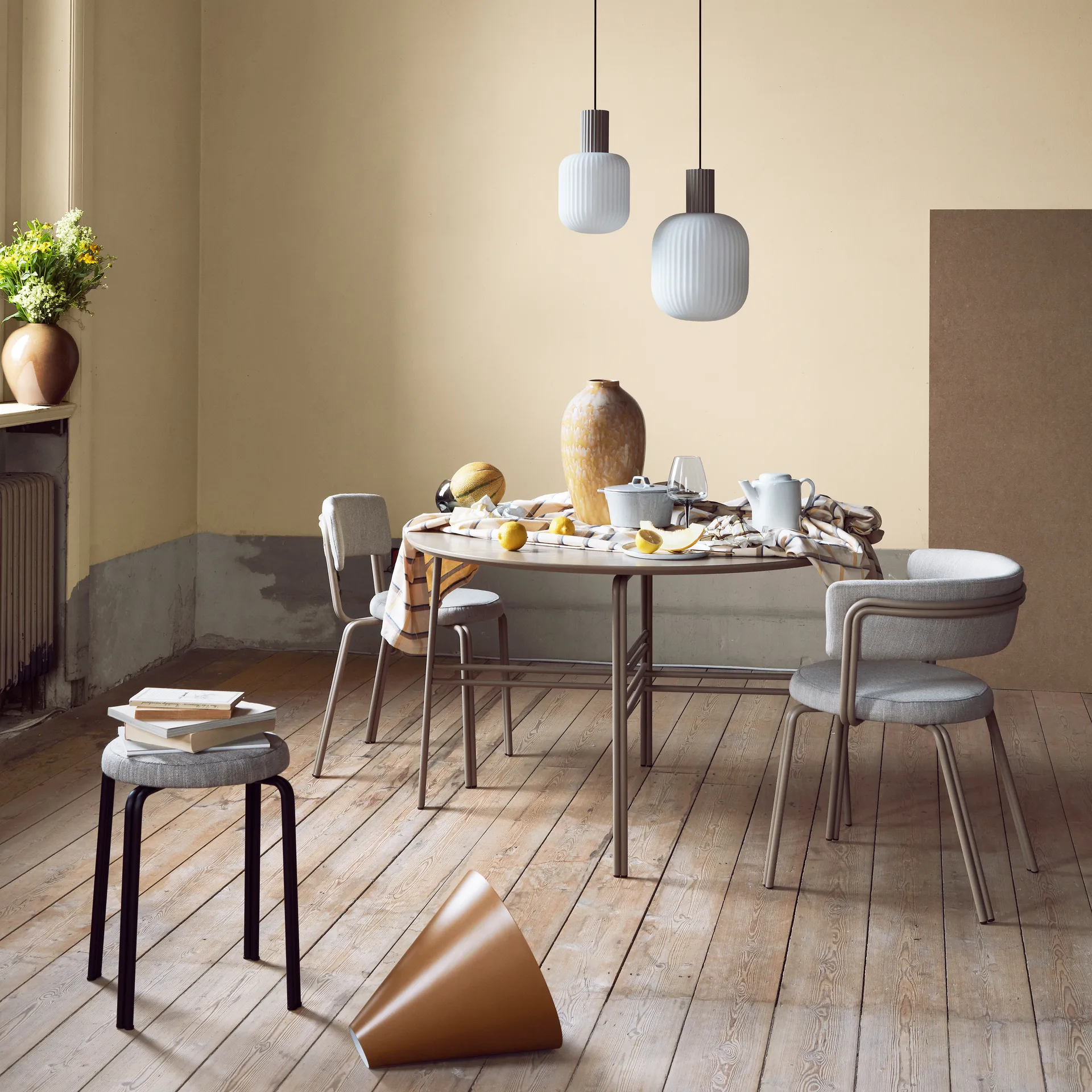 Zappa tablecloth 160x300 cm, pale banana yellow Broste Copenhagen