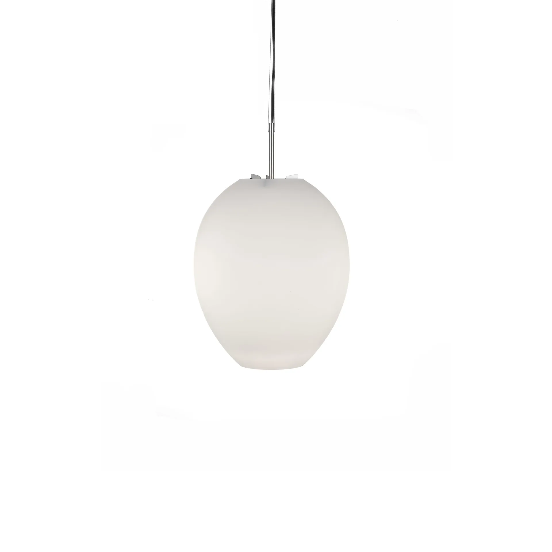 Egg pendant lamp, White/stainless steel, opal glass Bsweden