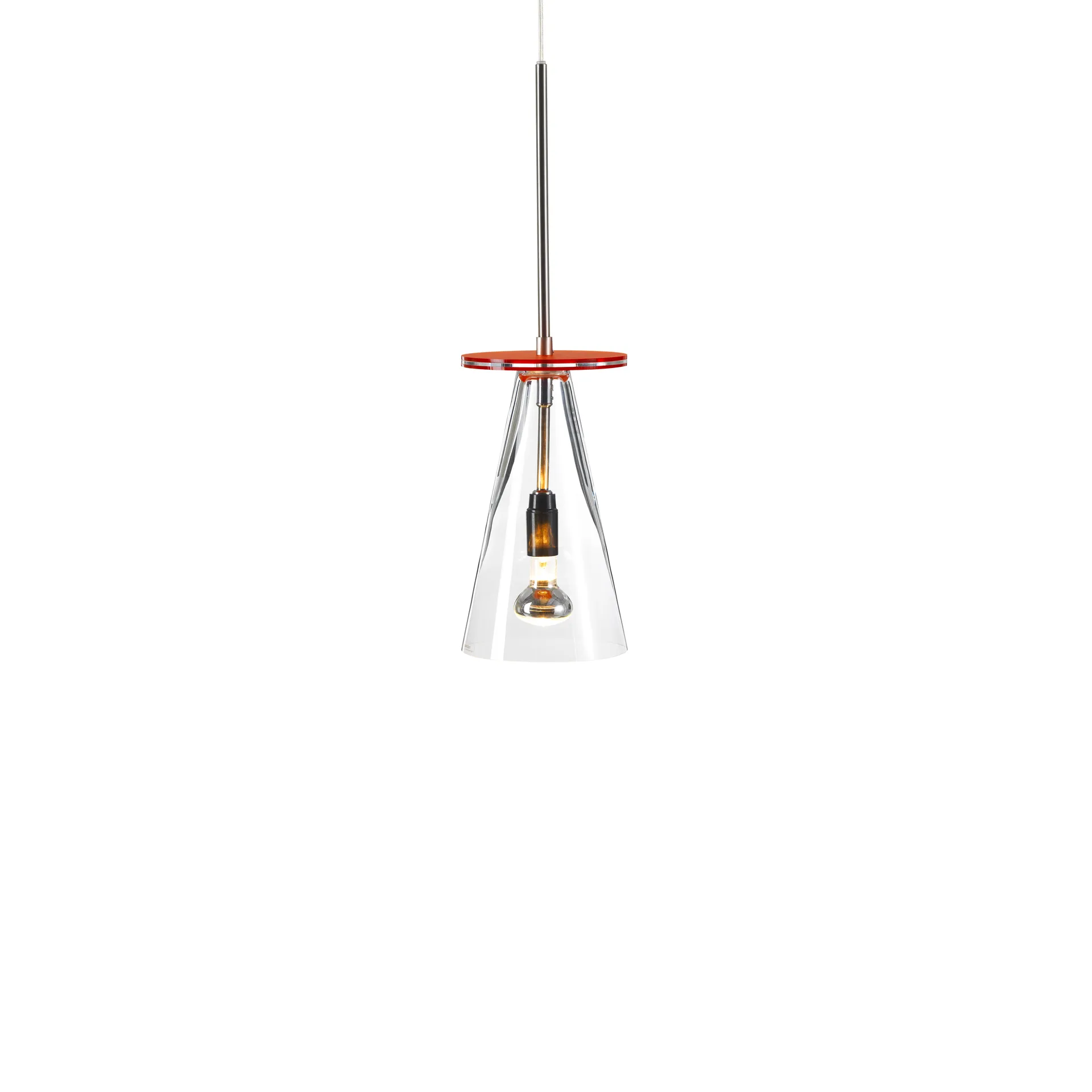 Kon pendant lamp, Clear, orange tray Bsweden
