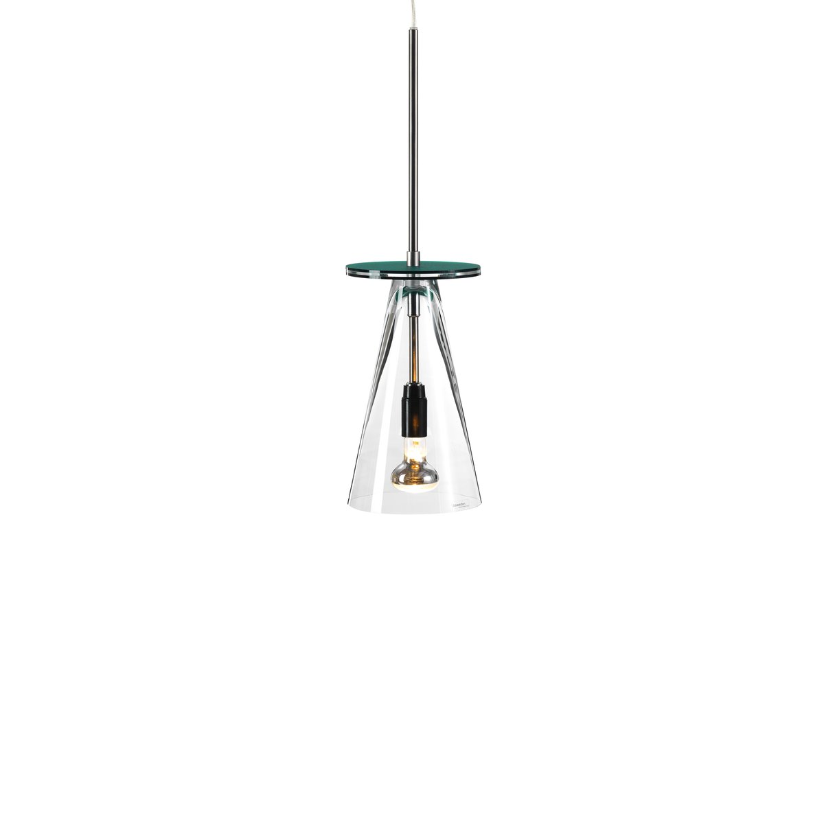 Bsweden Kon pendant lamp Clear, turquoise tray | Scandinavian Design | Pendant lamps | Turquoise
