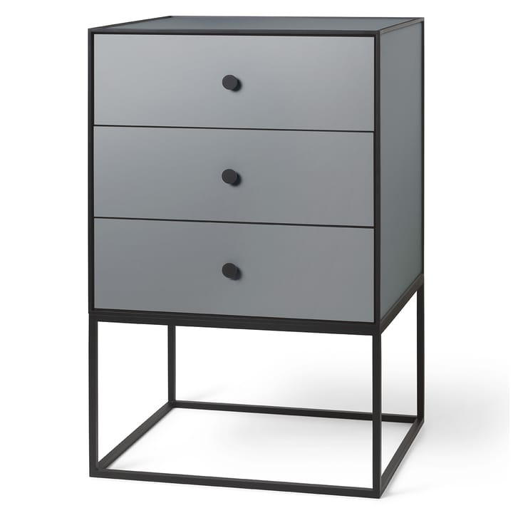 Frame 49 side table with three drawers - dark grey - By Lassen