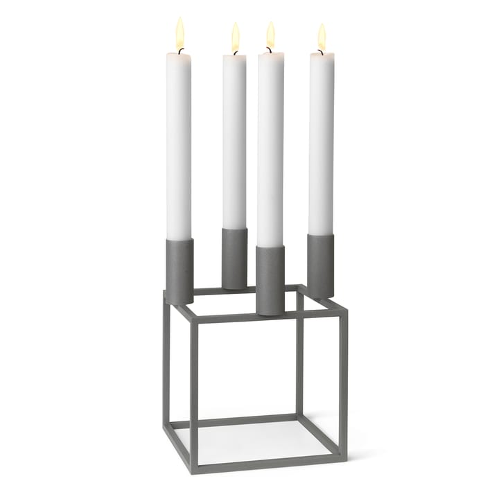 Kubus 4 candle holder - grey - By Lassen