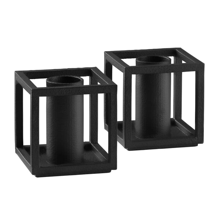 Kubus Micro candle holder 2-pack - Black - By Lassen