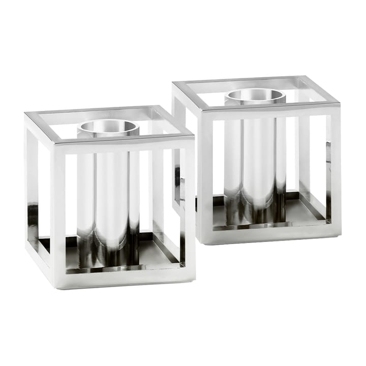 Kubus Micro candle holder 2-pack - Nickel - By Lassen