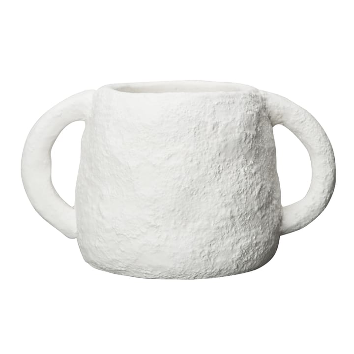 Chalk flower pot with handle - White - By On