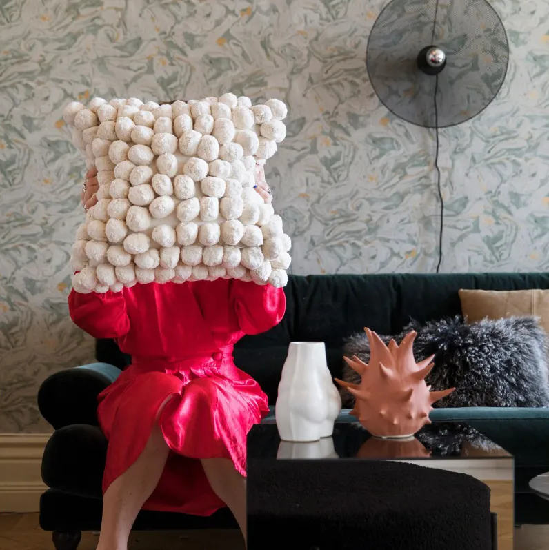 pom pom cushion