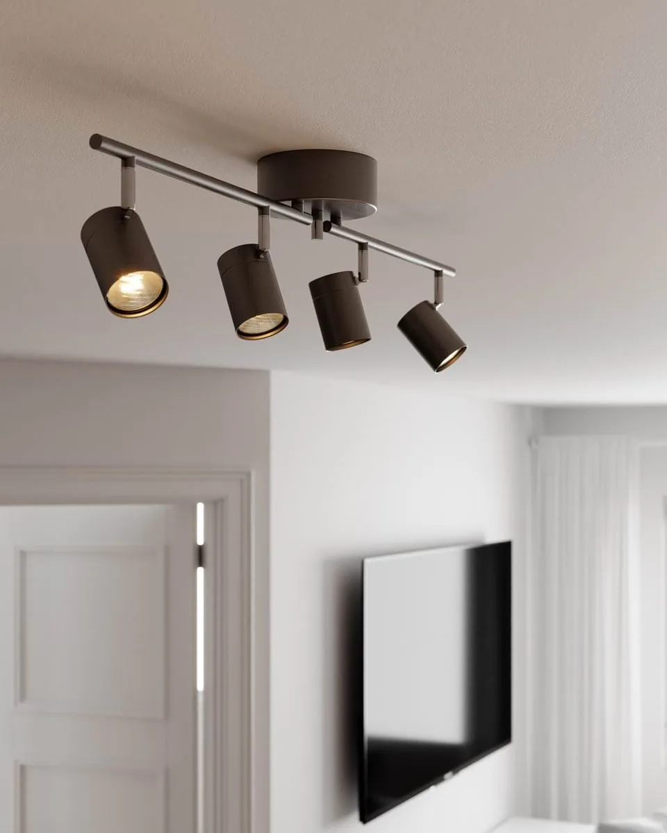 Correct 4 ceiling spotlight, Steel grey By Rydéns
