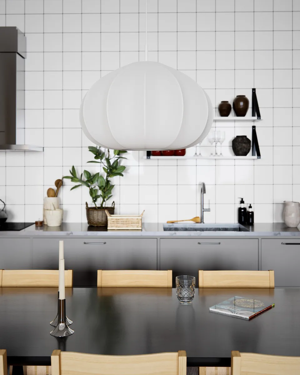 Ebba ceiling lamp, White, Ø60 cm By Rydéns