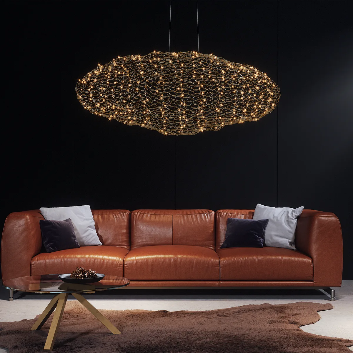 Hayden ceiling lamp, Gold-coloured, 115 cm By Rydéns