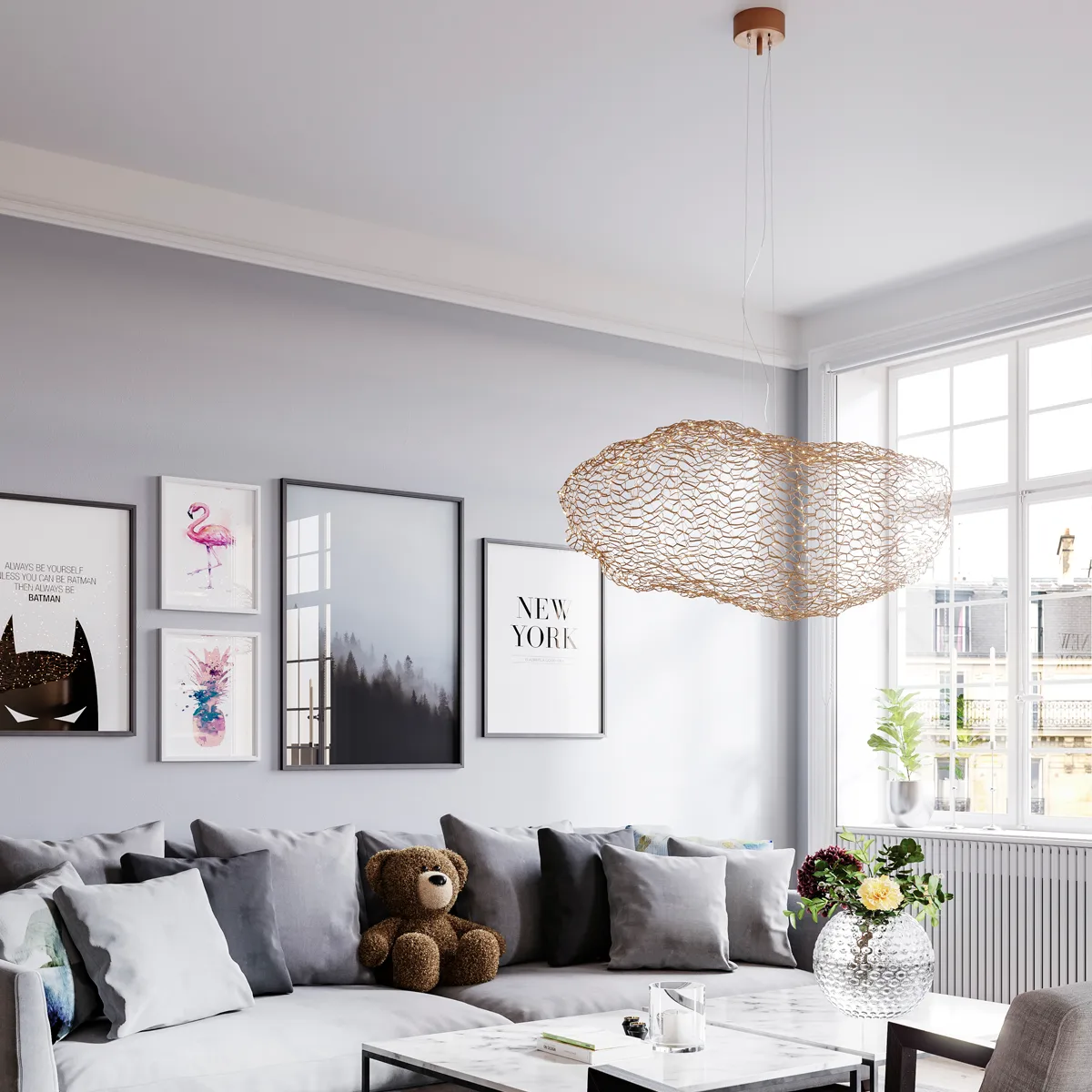 Hayden ceiling lamp, Gold-coloured, 76 cm By Rydéns