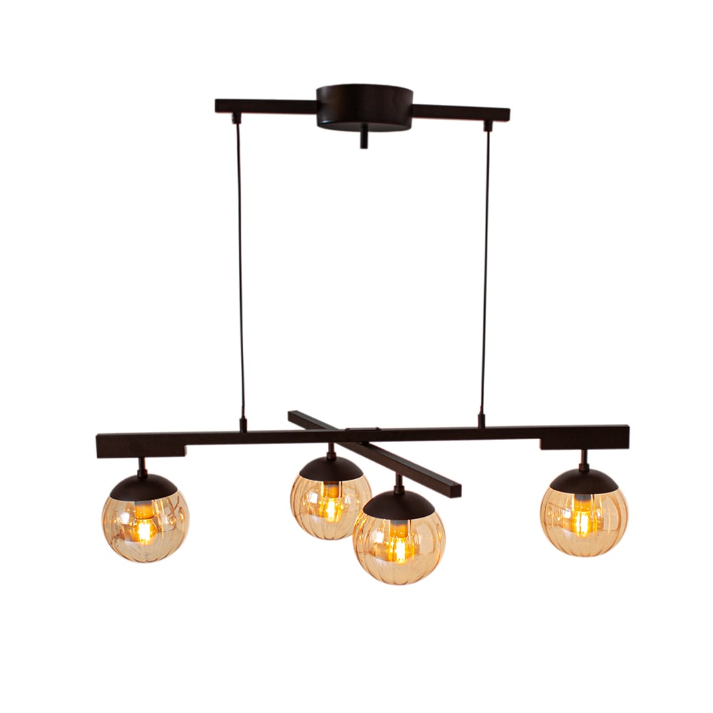 By Rydéns Labelle ceiling lamp Black/amber | Scandinavian Design | Pendant lamps | Black