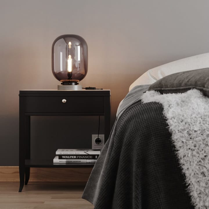 Leola table lamp - black marble-smoke grey - By Rydéns