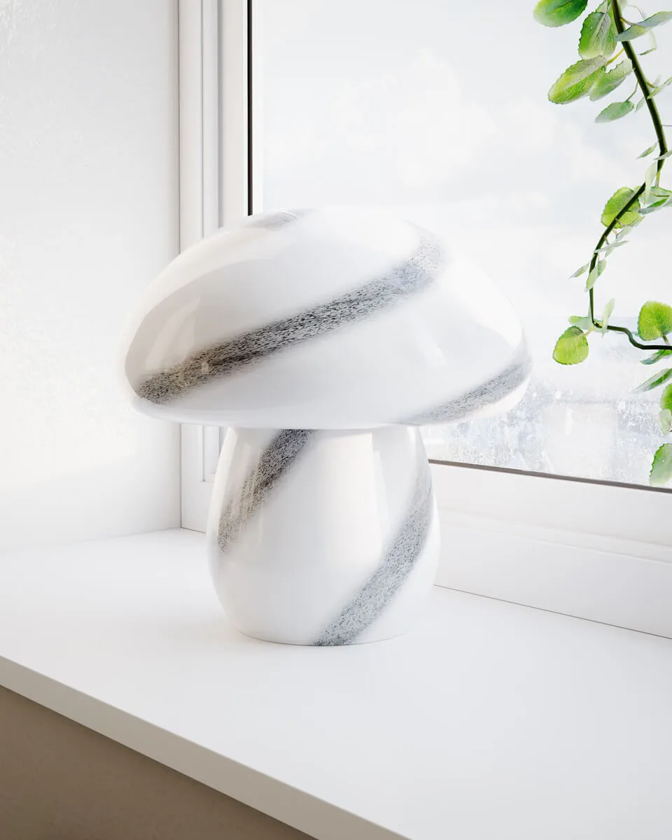 Mira Mushroom table lamp 30 cm, White-black By Rydéns