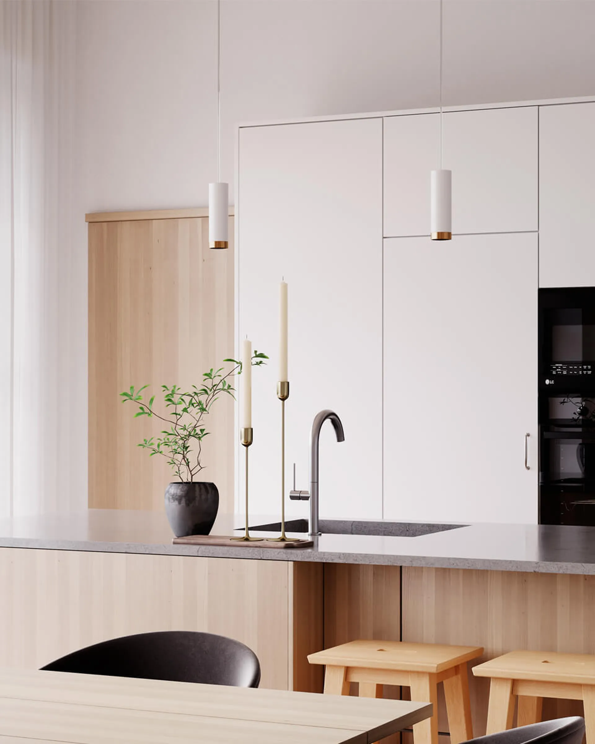 Puls pendulum 21 cm, Matte white By Rydéns