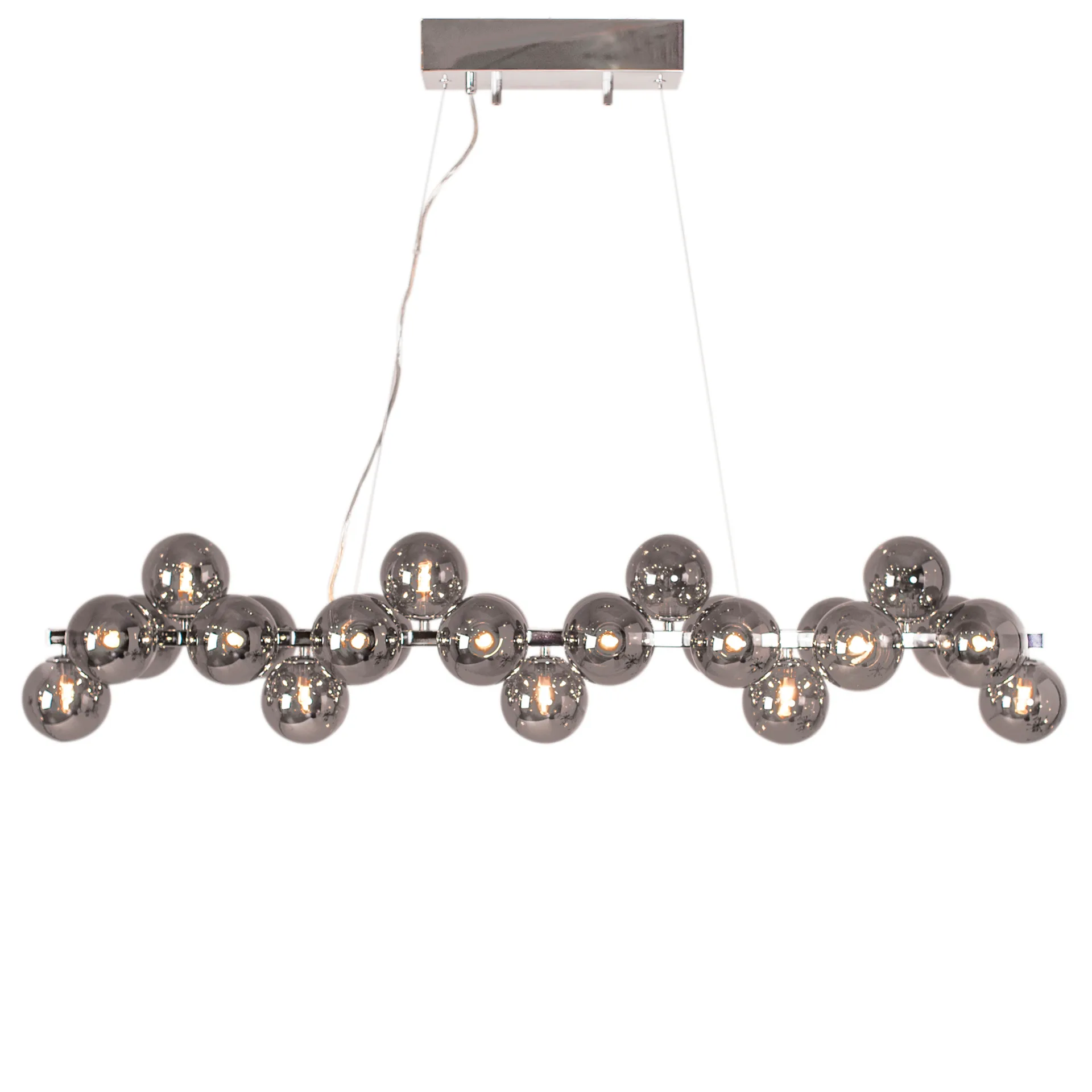 Splendor Bar ceiling lamp, chrome-smoke grey By Rydéns