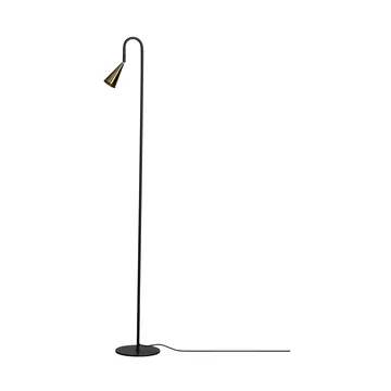 Spline floor lamp - Black-brass, 140 cm - By Rydéns