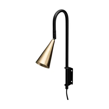 Spline wall lamp - Black-brass, 36 cm - By Rydéns