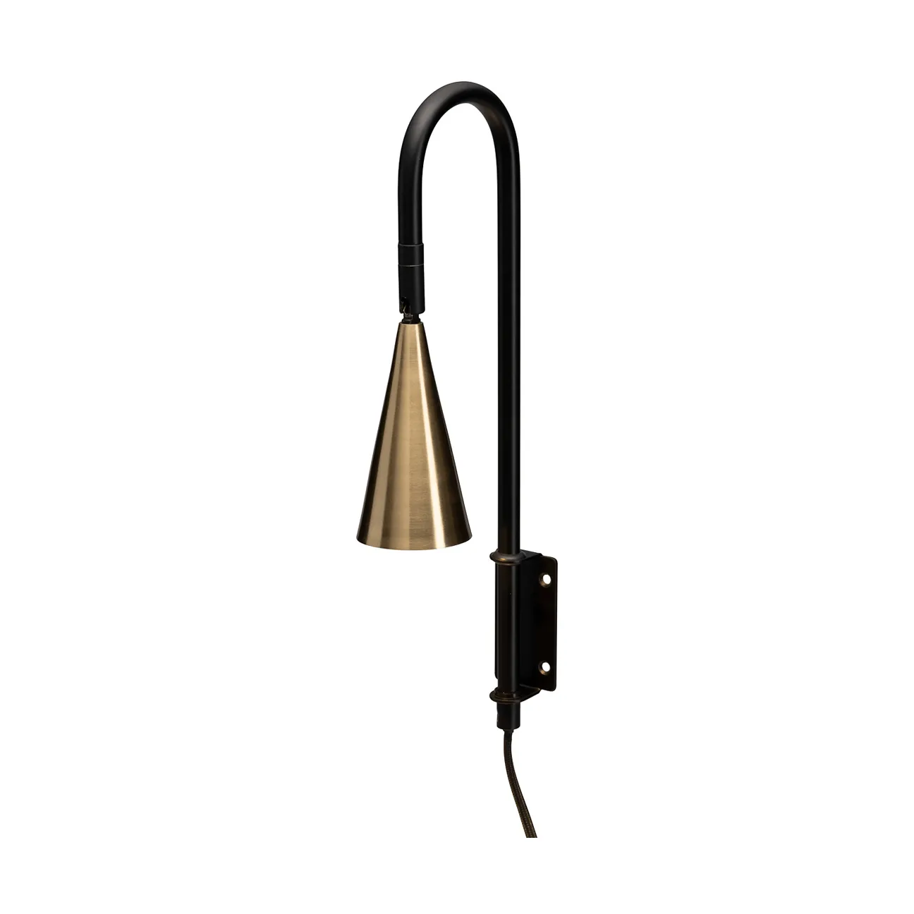 Spline wall lamp, Black-brass, 36 cm By Rydéns