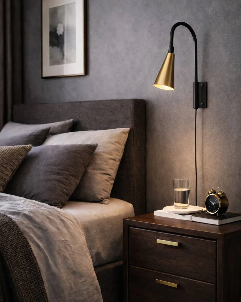 Spline wall lamp, Black-brass, 36 cm By Rydéns