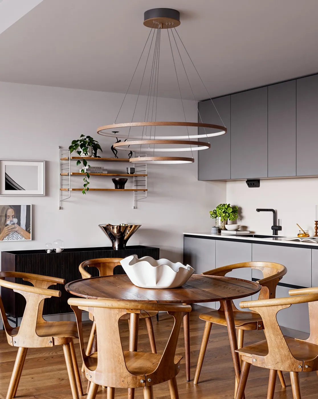 Trione ceiling light Ø80 cm, Walnut By Rydéns