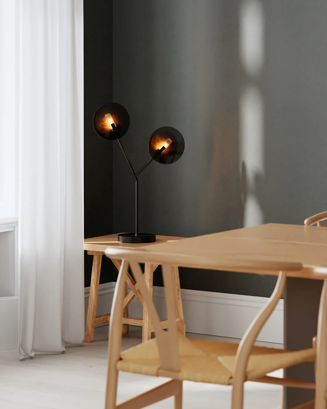 Turno table lamp 59 cm, Matte black-gold By Rydéns