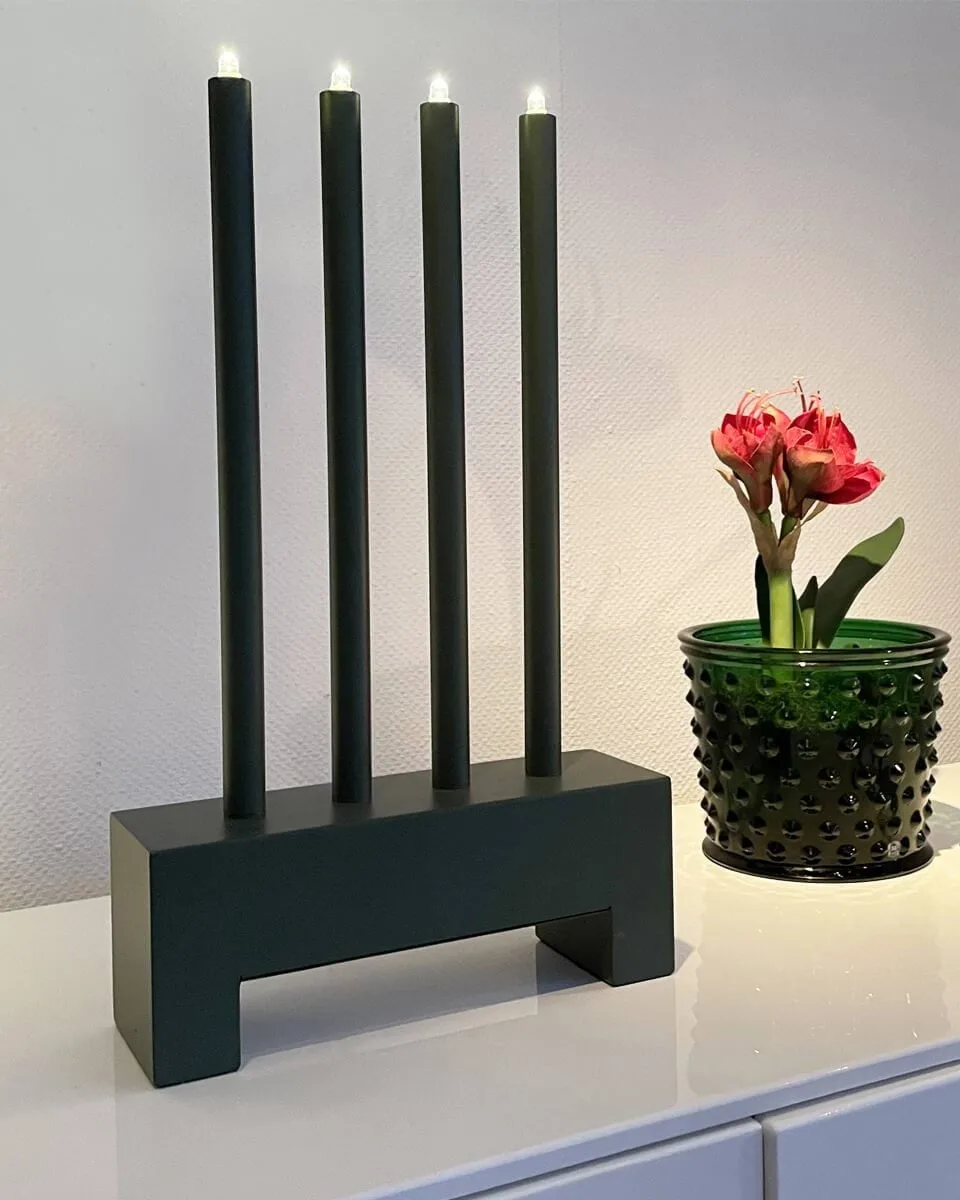 Twinkle advent candle holder, Dark green By Rydéns