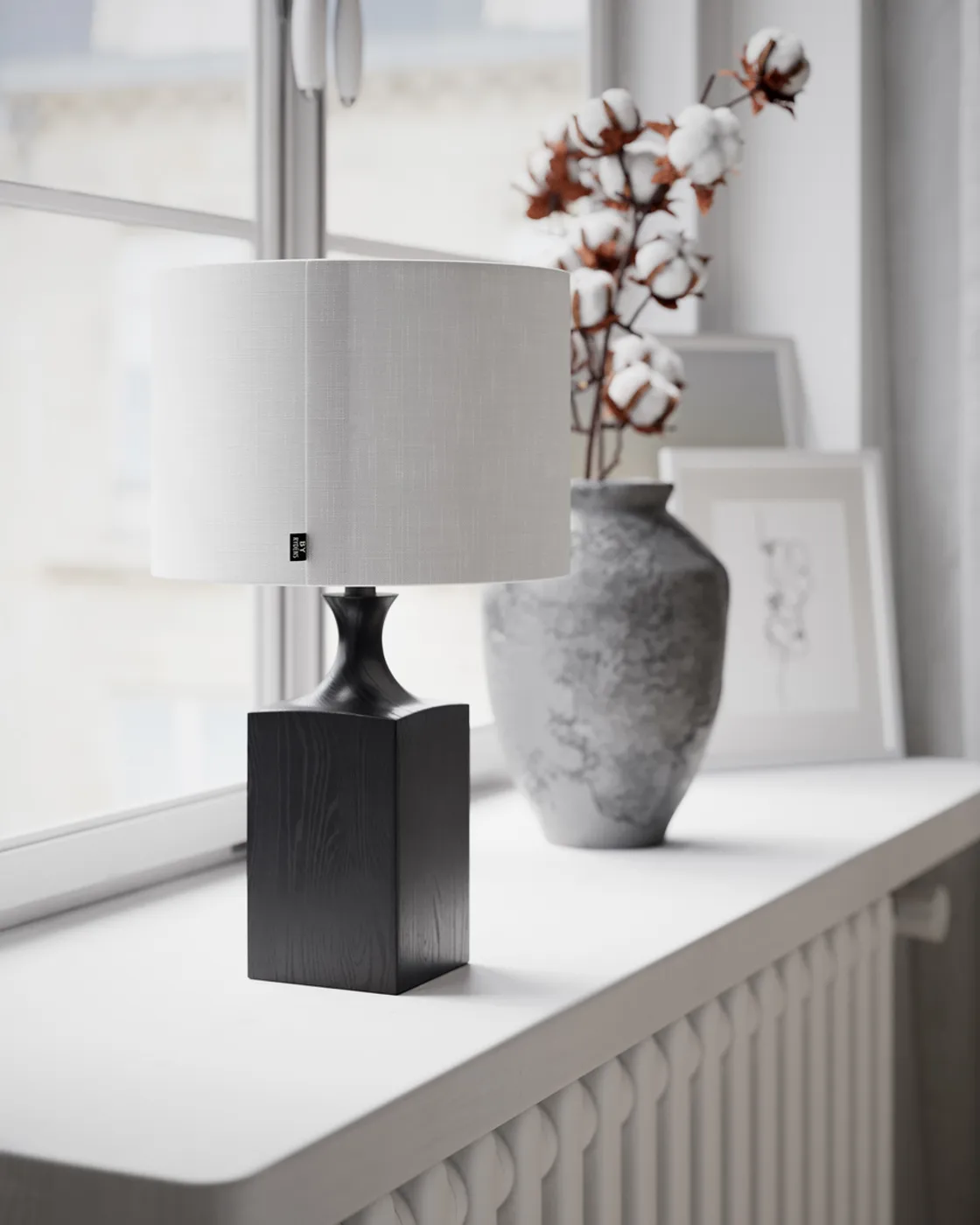 Woody table lamp 41 cm, Black-white By Rydéns