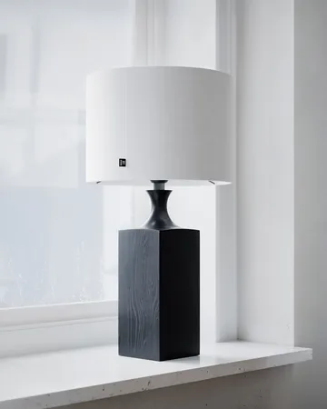 Woody table lamp 56 cm - Black-white - By Rydéns
