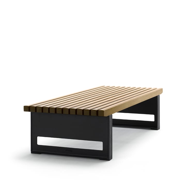 Block bench - Oak oil, wide, black stand - Byarums bruk