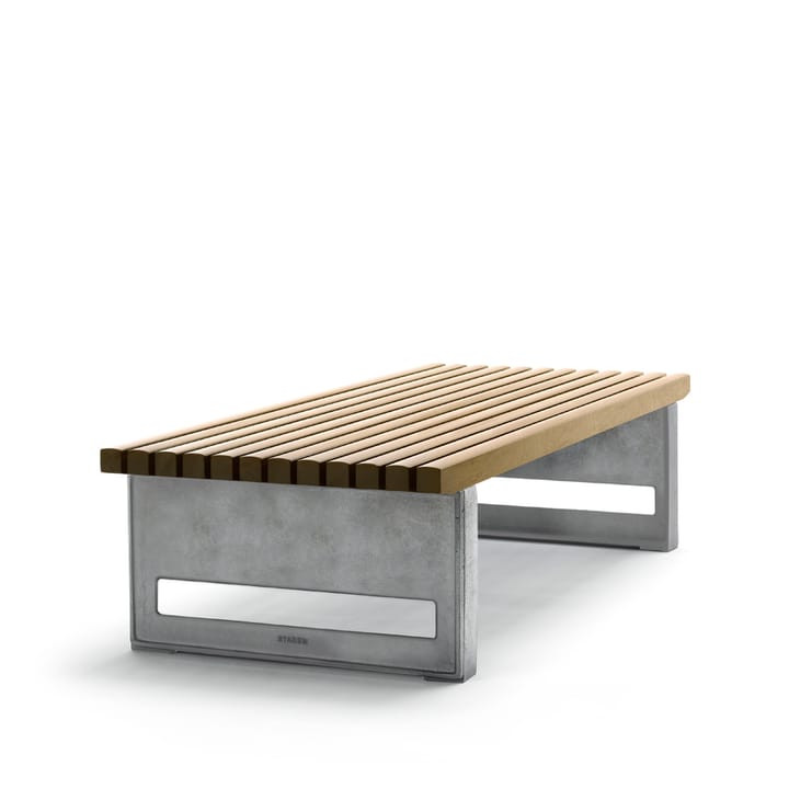 Block bench - Oak oil, wide, raw aluminum stand - Byarums bruk