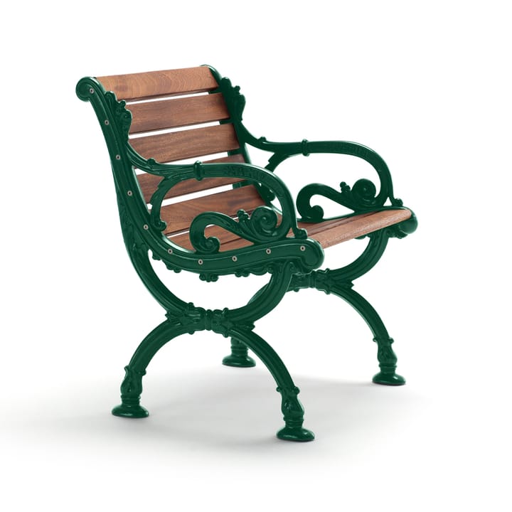Byarum armchair - Mahogany, green stand - Byarums bruk