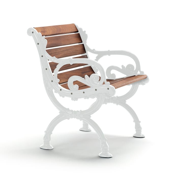 Byarum armchair - Mahogany, white stand - Byarums bruk