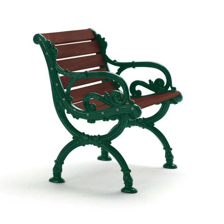 Byarum armchair - Pine brown glaze, green stand - Byarums bruk