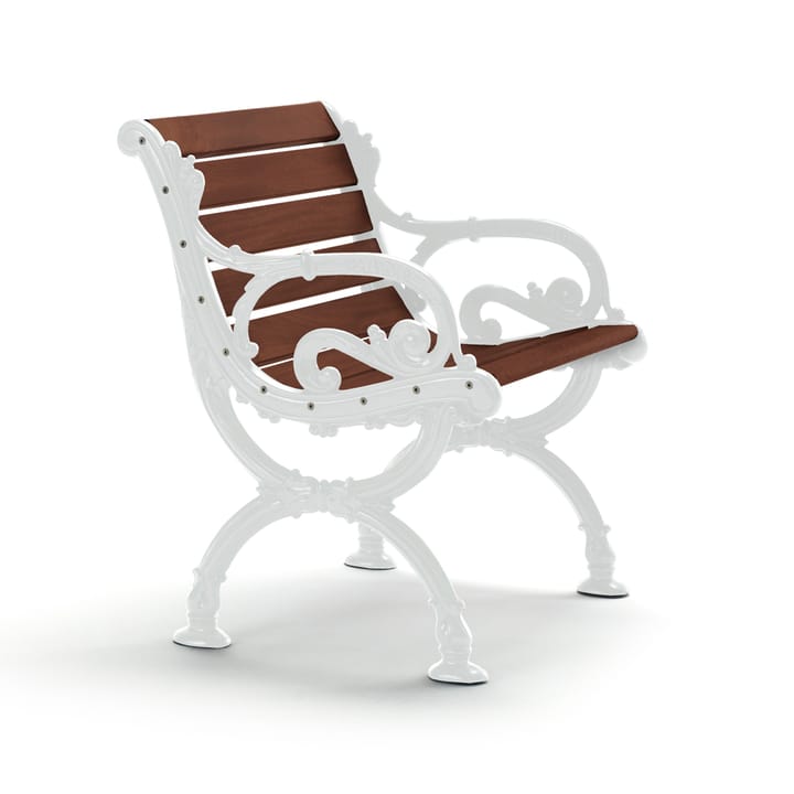 Byarum armchair - Pine brown glaze, white stand - Byarums bruk