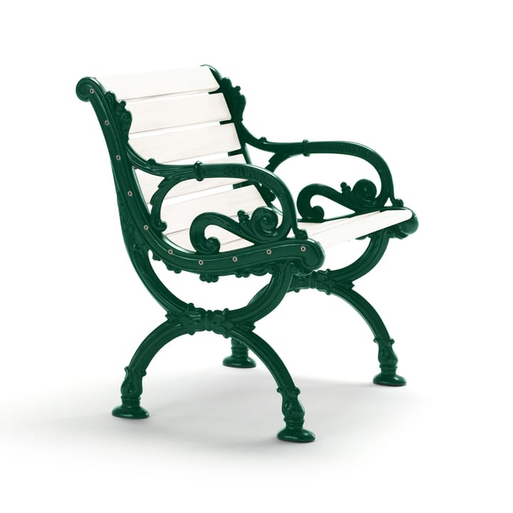 Byarum armchair - White lacquered pine, green stand - Byarums bruk