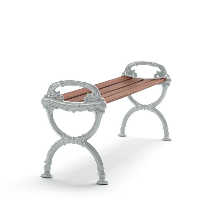 Byarum Bench - Mahogany, raw aluminum stand - Byarums bruk