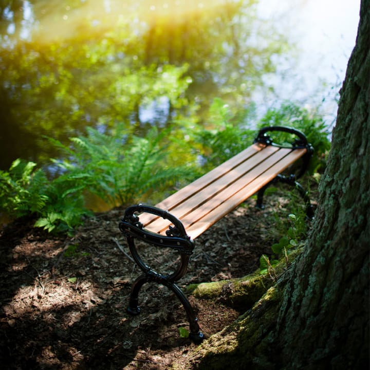 Byarum Bench - Pine brown glaze, green stand - Byarums bruk