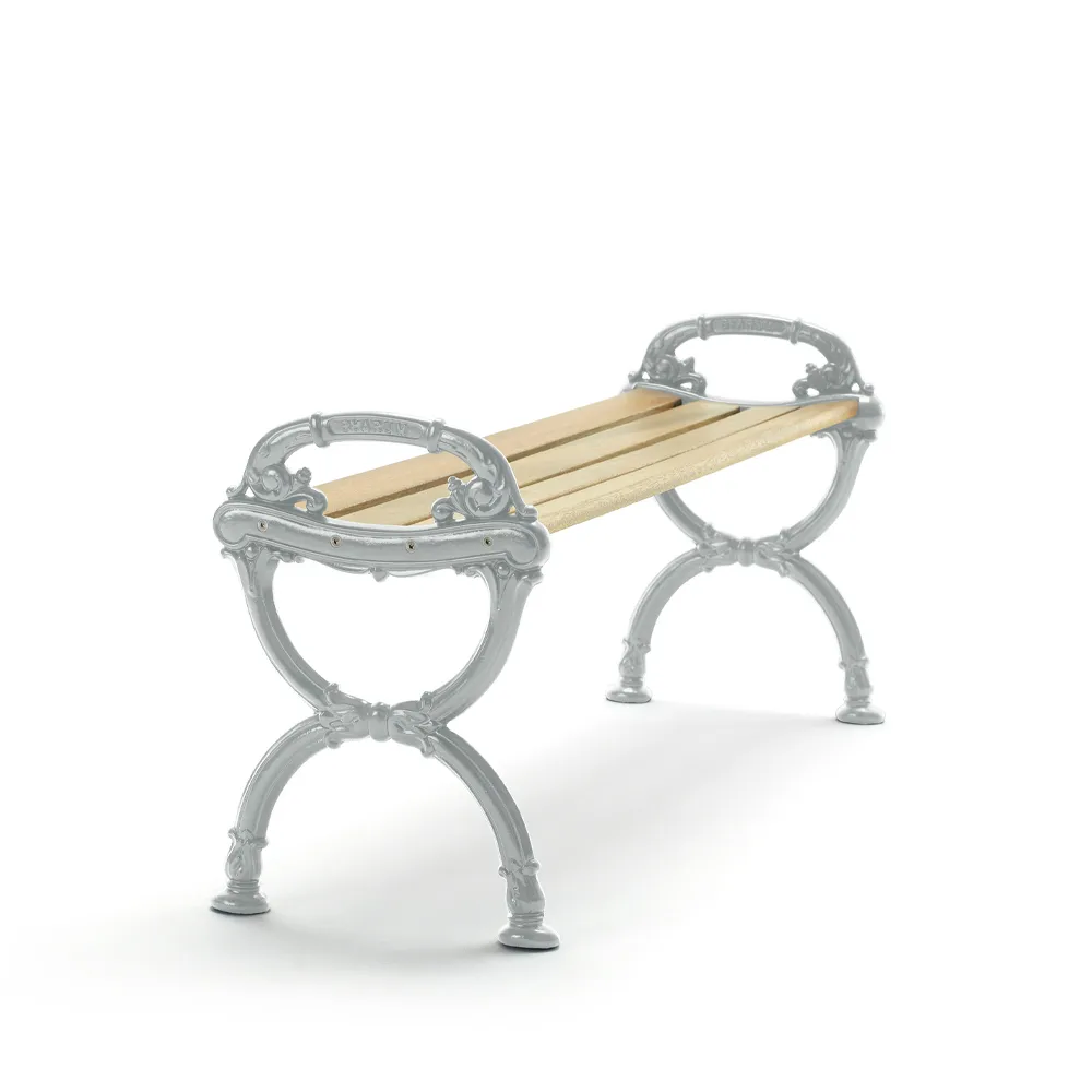 Byarum Bench, Pine impregnation, raw aluminum frame Byarums bruk